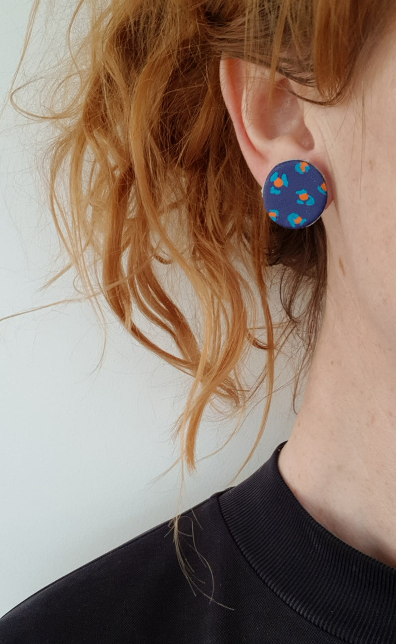 Painted Leopard print earrings